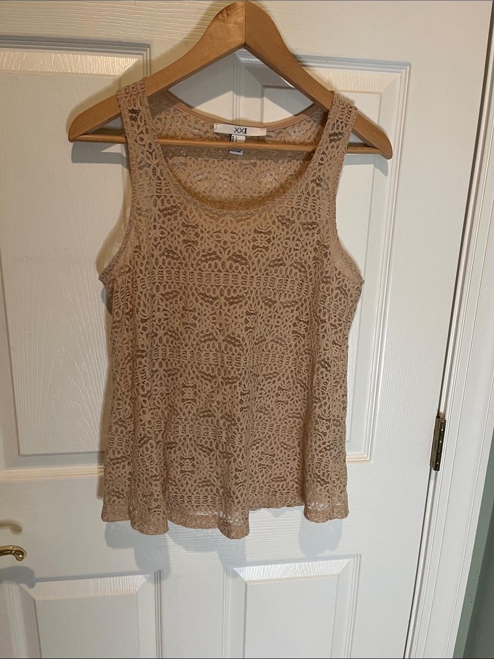 Forever 21 Beige Crochet Lace Tank